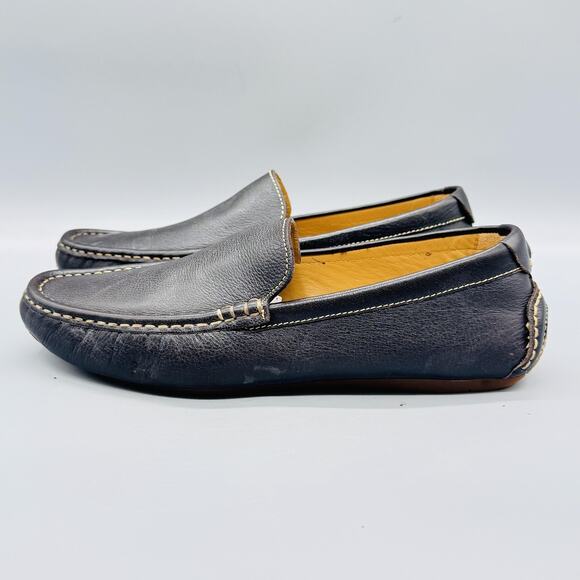 Cole Haan Shoes Mens 8.5 Gray Leather Driving Loafers Moc Toe Slip On Casual